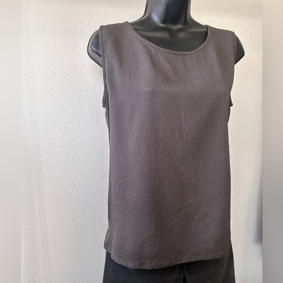 Eileen Fisher Silk Tank in Grey - Picture 3 of 7